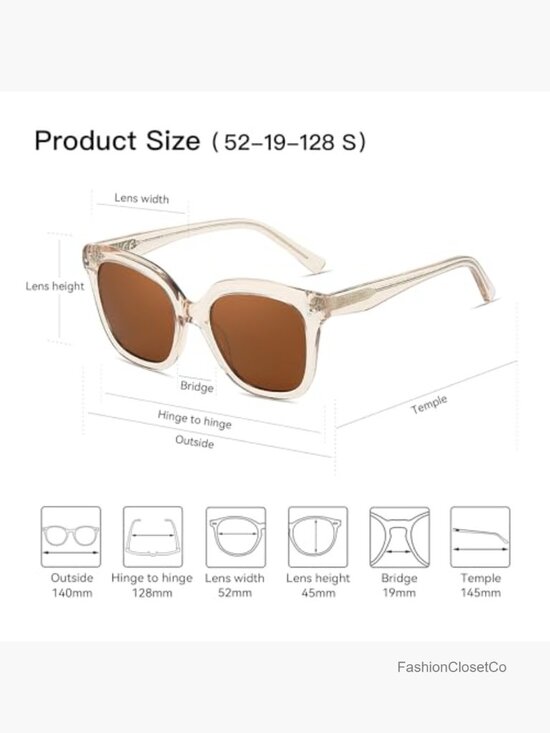 Square Polarized Sunglasses Women Retro UV400 Acetate Shades main image 4